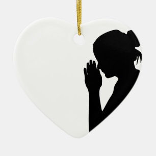 woman praying ministry ceramic ornament