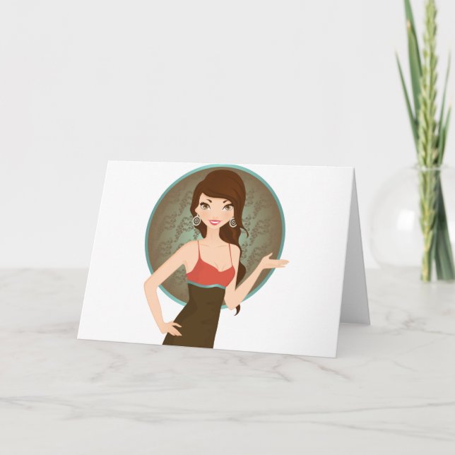 Woman presenting card (Front)