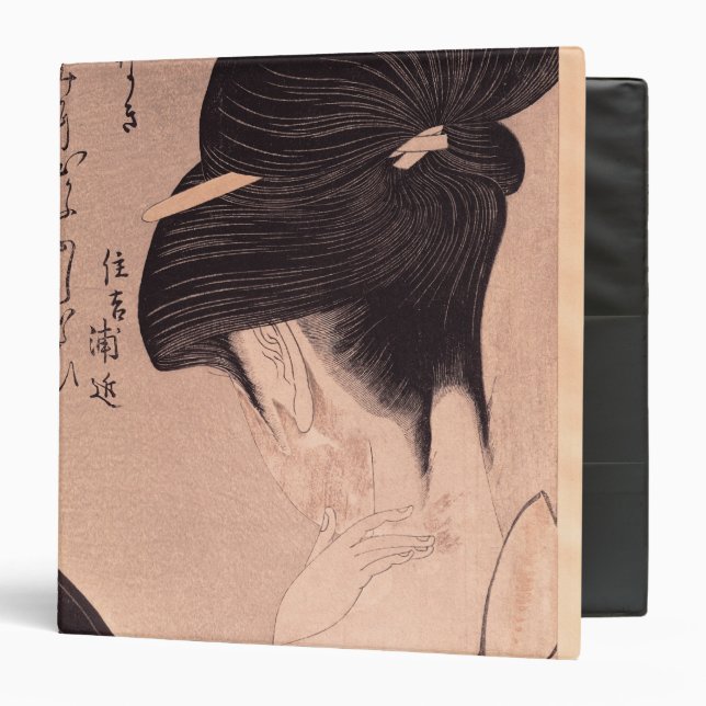 Woman Putting on Make-up Binder (Front/Inside)