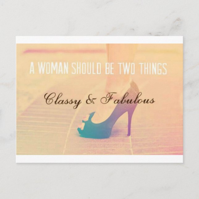 Woman Quotation - Classy & Fabulous Postcard (Front)