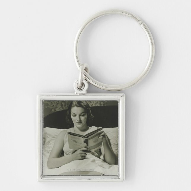 Woman Reading Book Keychain (Front)