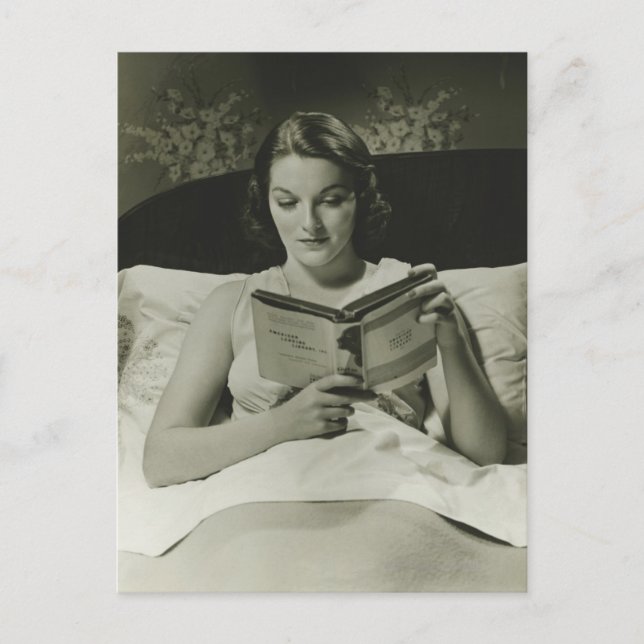 Woman Reading Book Postcard (Front)
