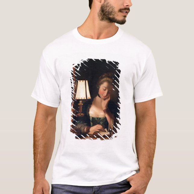 Woman Reading by a Paper-bell Shade, 1766 (oil on T-Shirt (Front)