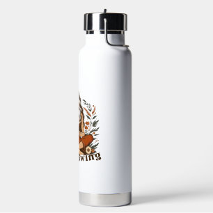 Woman reading in silence – Bohemian floral design Water Bottle