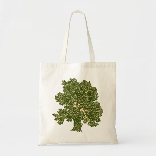 Woman reading in tree tote bag (Front)