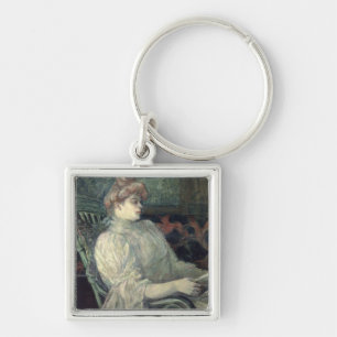 Woman Reading Keychain