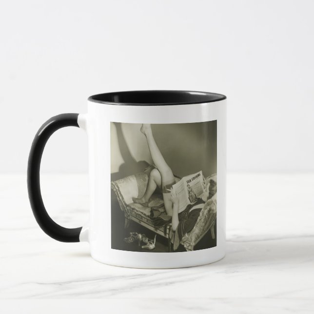 Woman Reading Magazine Mug (Left)