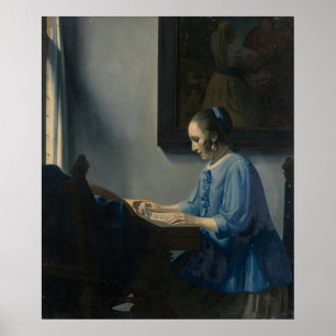 Woman Reading Music — Dutch Golden Age Poster