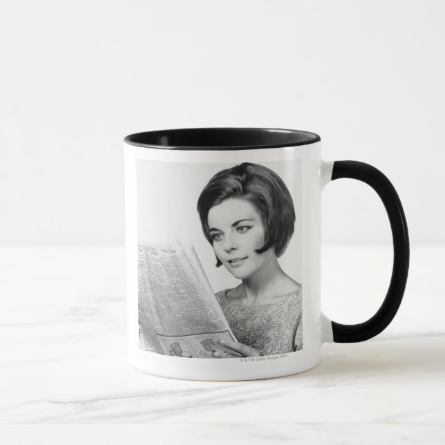Woman Reading Newpaper Mug (Right)