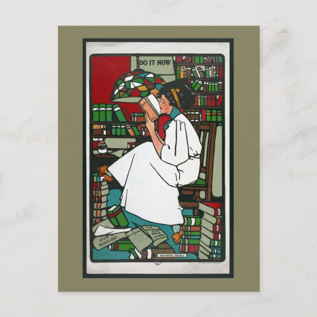 Woman Reading Postcard (Front)