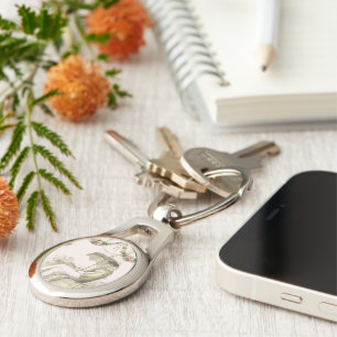 Woman reading Regency fashionplate Keychain