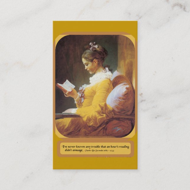 Woman Reading  Regular Business Card (Front)