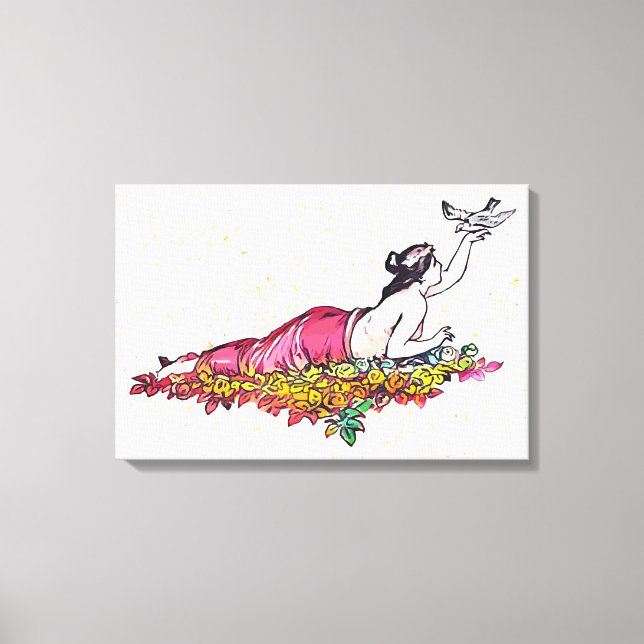 Woman reclining canvas print (Front)