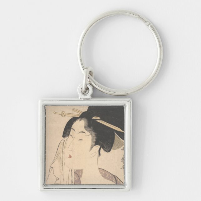 Woman Relaxing after Her Bath Keychain (Front)