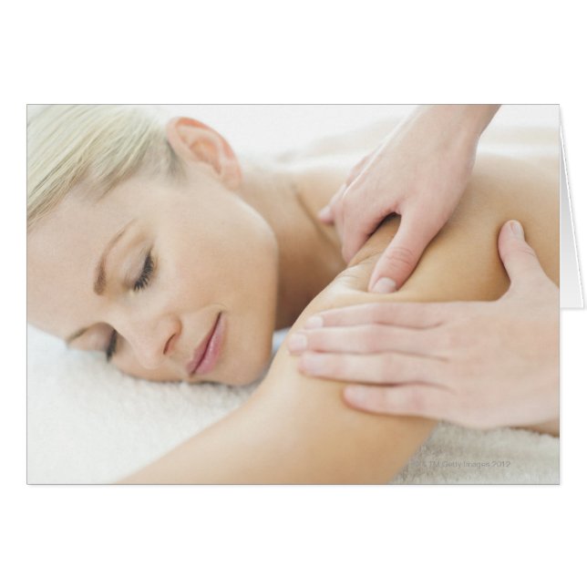 Woman relaxing at a spa while receiving a 2 (Front Horizontal)