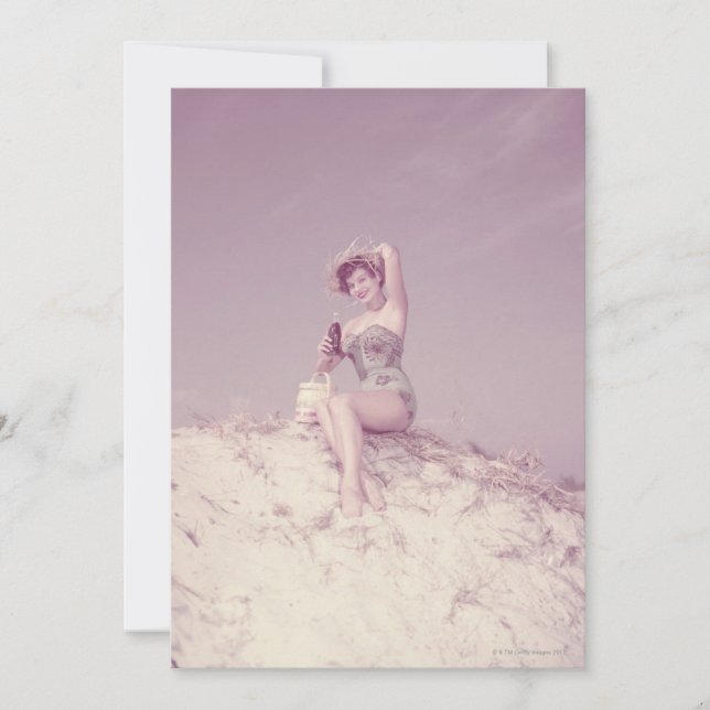 Woman Relaxing on Beach (Front)