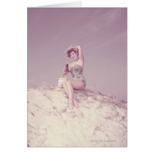 Woman Relaxing on Beach