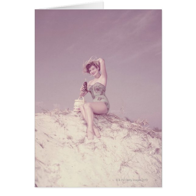 Woman Relaxing on Beach (Front)