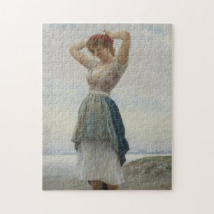 Woman Relaxing on the Beach Jigsaw Puzzle