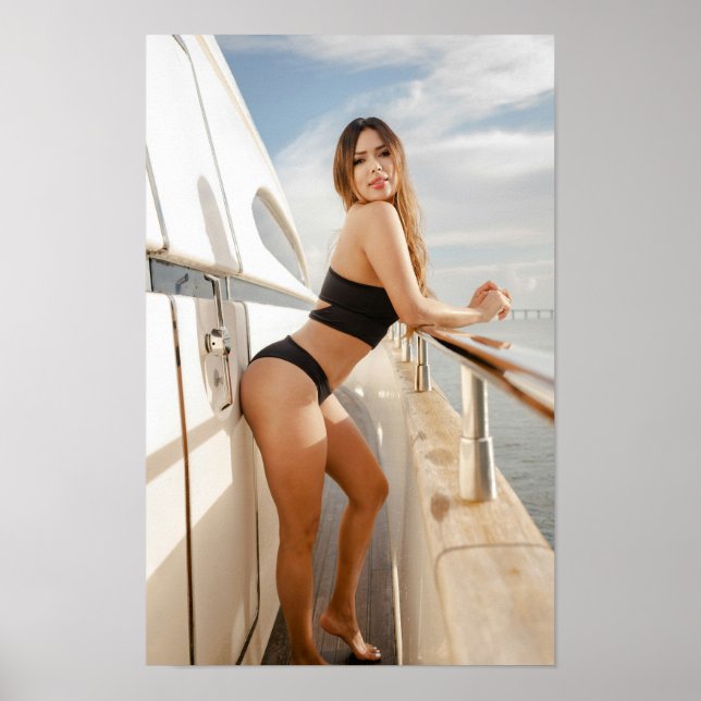 Woman Relaxing On Yacht Poster (Front)