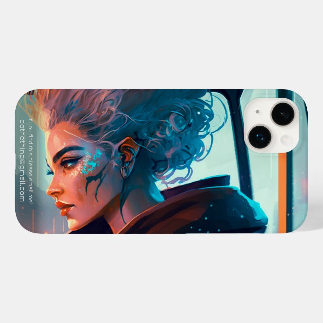 Woman Riding a Bus in a City of the Future Case-Mate iPhone Case (Back (Horizontal))