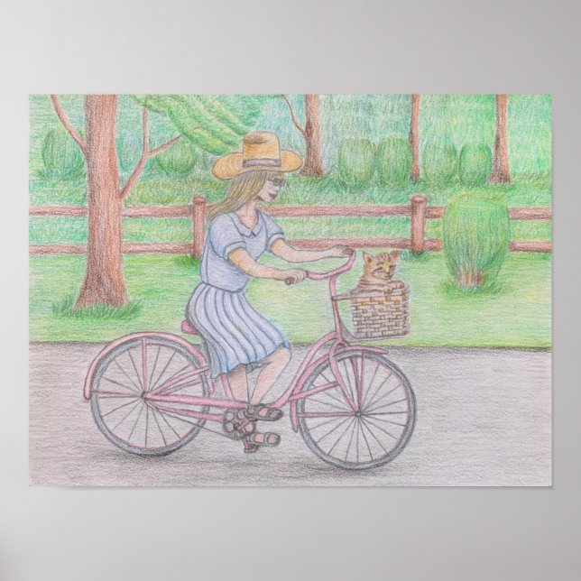 woman riding bike  poster (Front)