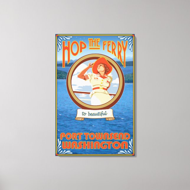 Woman Riding Ferry - Port Townsend Washington Canvas Print (Front)