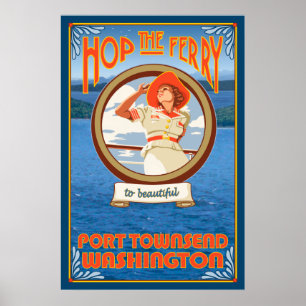 Woman Riding Ferry - Port Townsend Washington Poster