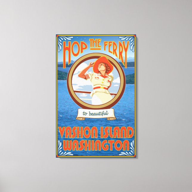 Woman Riding Ferry - Vashon Island, Washington Canvas Print (Front)