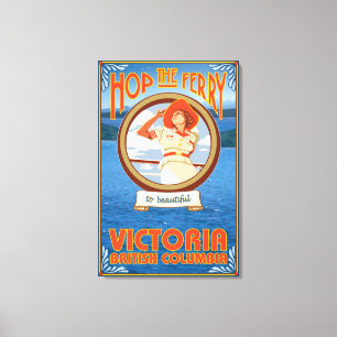 Woman Riding Ferry - Victoria, BC Canada Canvas Print