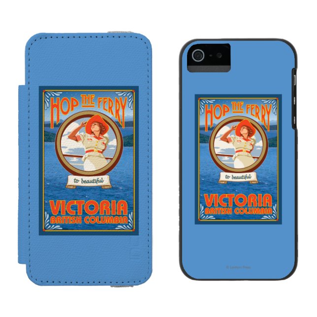 Woman Riding Ferry - Victoria, BC Canada Incipio iPhone Wallet Case (Side by Side)