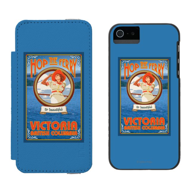 Woman Riding Ferry - Victoria, BC Canada Incipio iPhone Wallet Case (Side by Side)