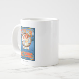 Woman Riding Ferry - Victoria, BC Canada Large Coffee Mug