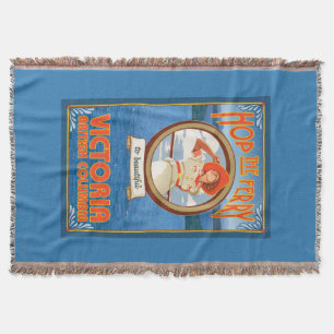 Woman Riding Ferry - Victoria, BC Canada Throw Blanket