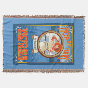 Woman Riding Ferry - Victoria, BC Canada Throw Blanket