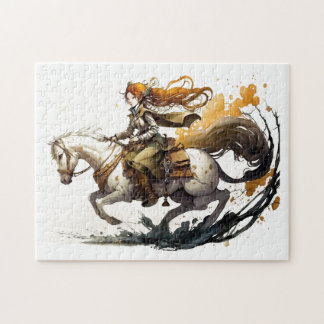 Woman riding horse jigsaw puzzle