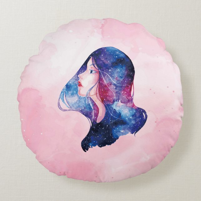 Woman Round Pillow (Front)