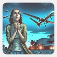 Woman running from Drones | Current Events Humour