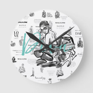 Woman’s magazine round clock