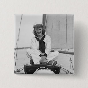 Woman Sailor 2 Inch Square Button