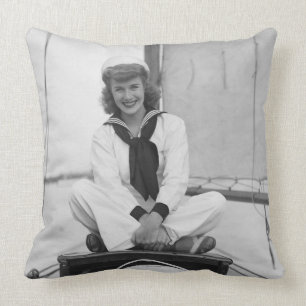 Woman Sailor Throw Pillow