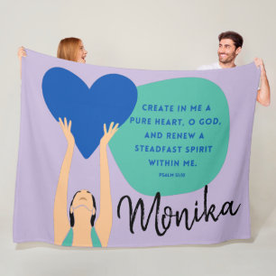 Woman Scripture Heart Christian Personalized Fleec Fleece Blanket