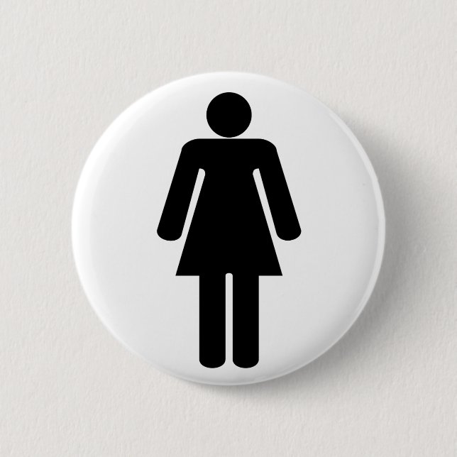 Woman Shape 2 Inch Round Button (Front)