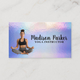 Woman Sitting Cross Legged    Pastel Iridescent Business Card