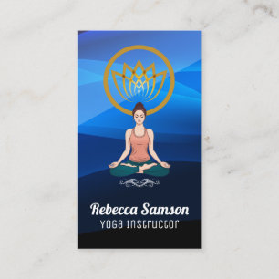 Woman Sitting Down in Yoga Pose Business Card