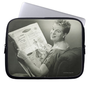Woman Sitting in Chair Laptop Sleeve