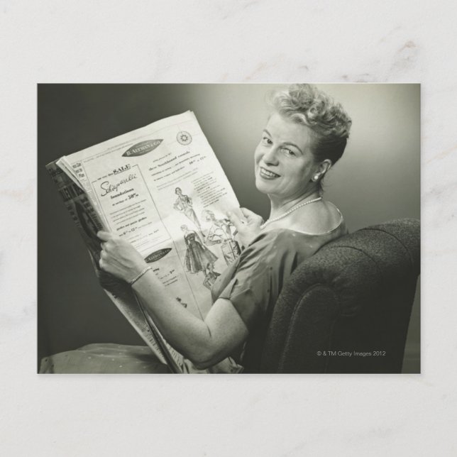 Woman Sitting in Chair Postcard (Front)