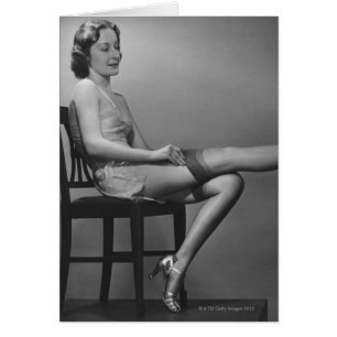 Woman Sitting on Chaise