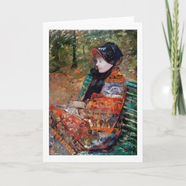 Woman Sitting on the Bench, Mary Cassatt Card (Front)