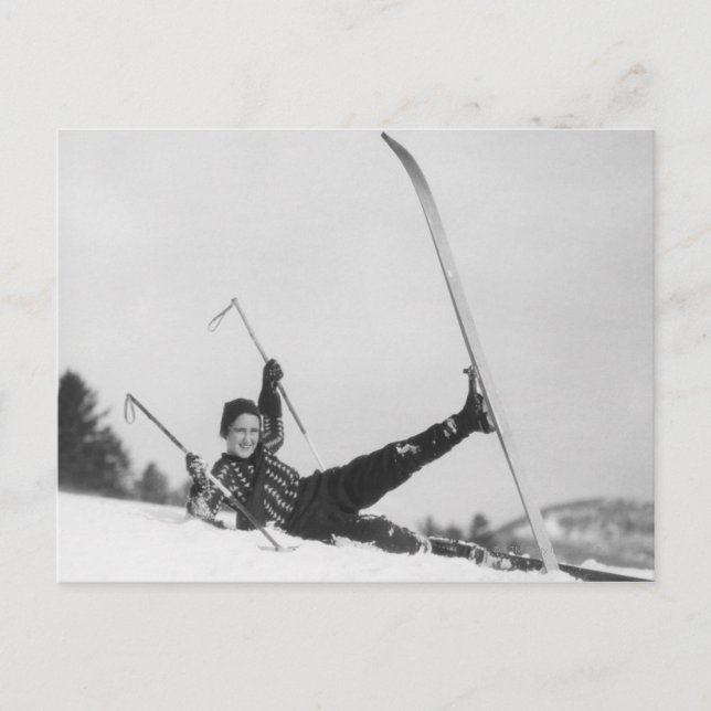 Woman Skier 2 Postcard (Front)